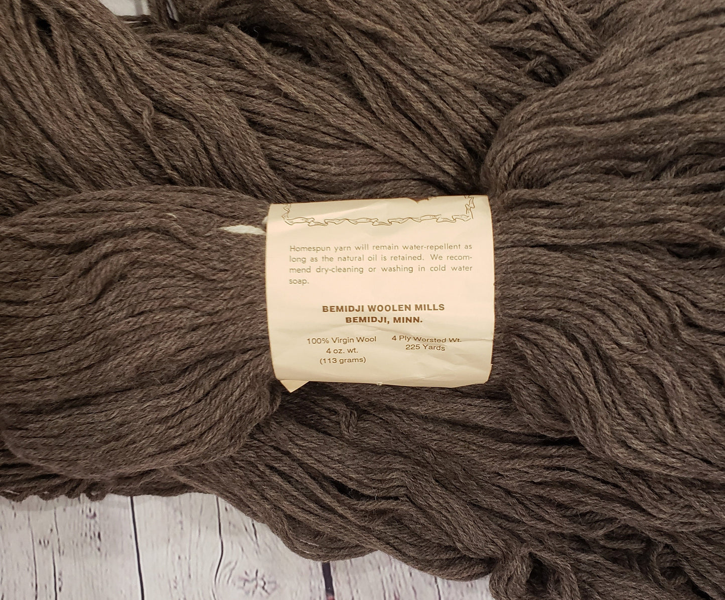 YARN - Vintage - Bemidji Mills Homespun Gray - Heather Brown - 11 HANKS