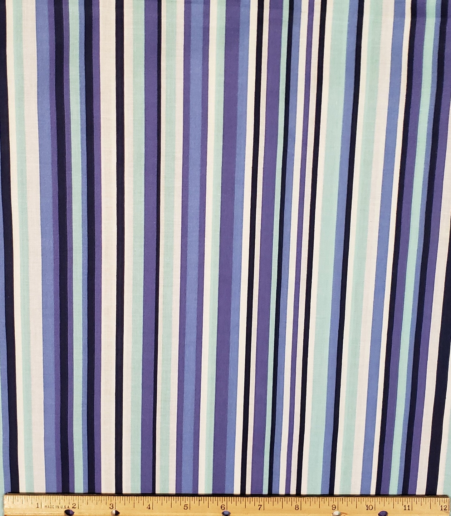 Multi-Blue Stripe Retro Fabric