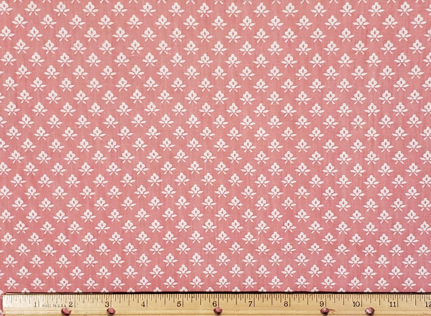 Dusty Rose Fabric / White Flowers