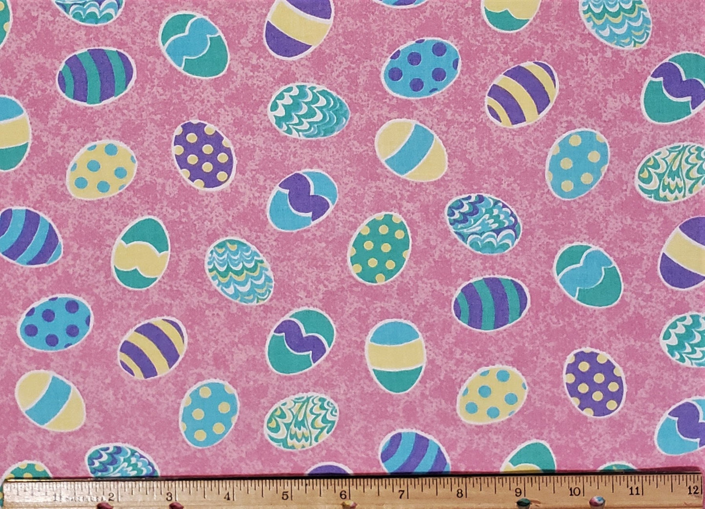 Pink Fabric - Pastel Easter Egg Print