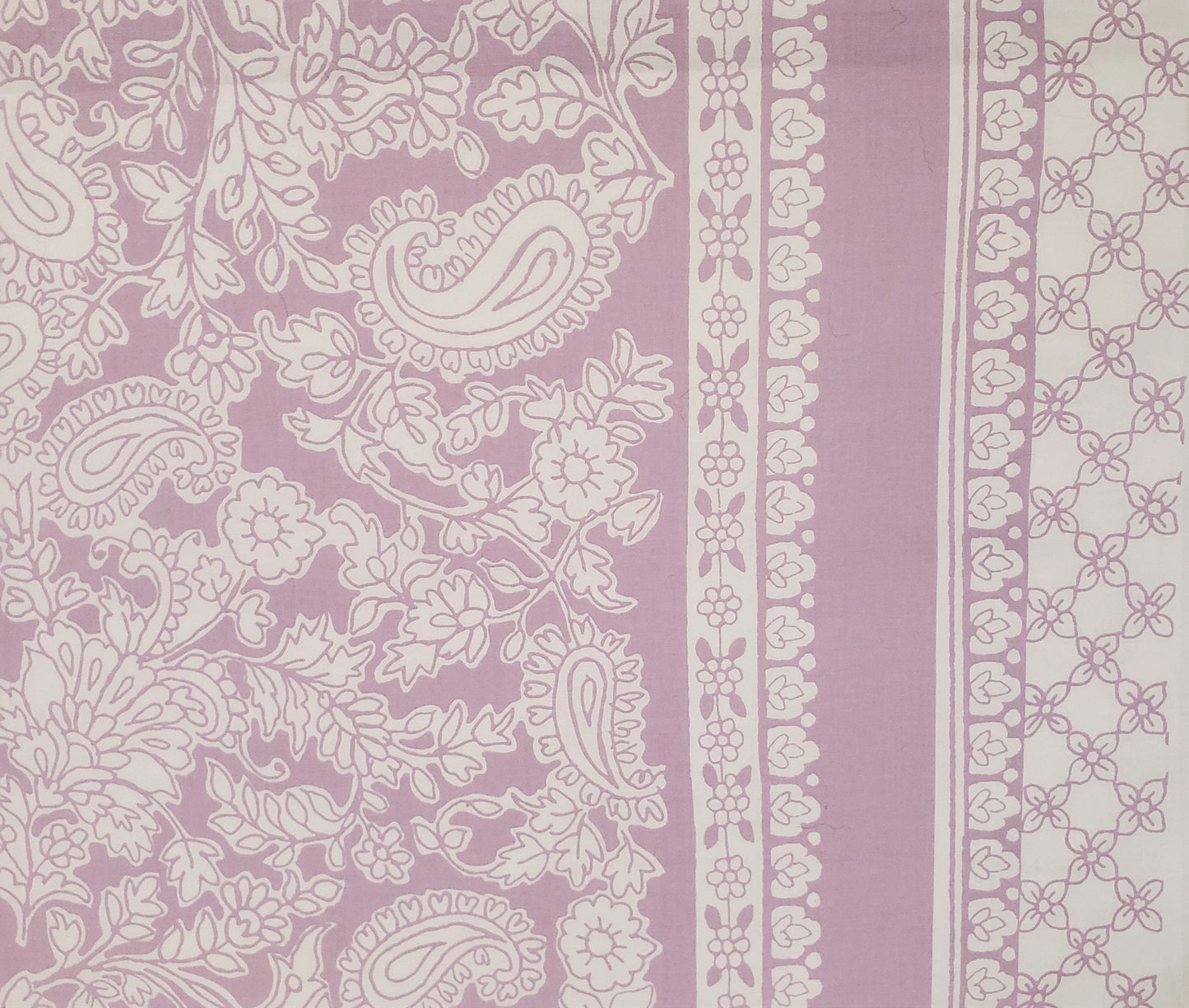 Michael Miller Fabrics Patt# PC6693 Maxine - Pale Purple Paisley Print with Flower Border Print