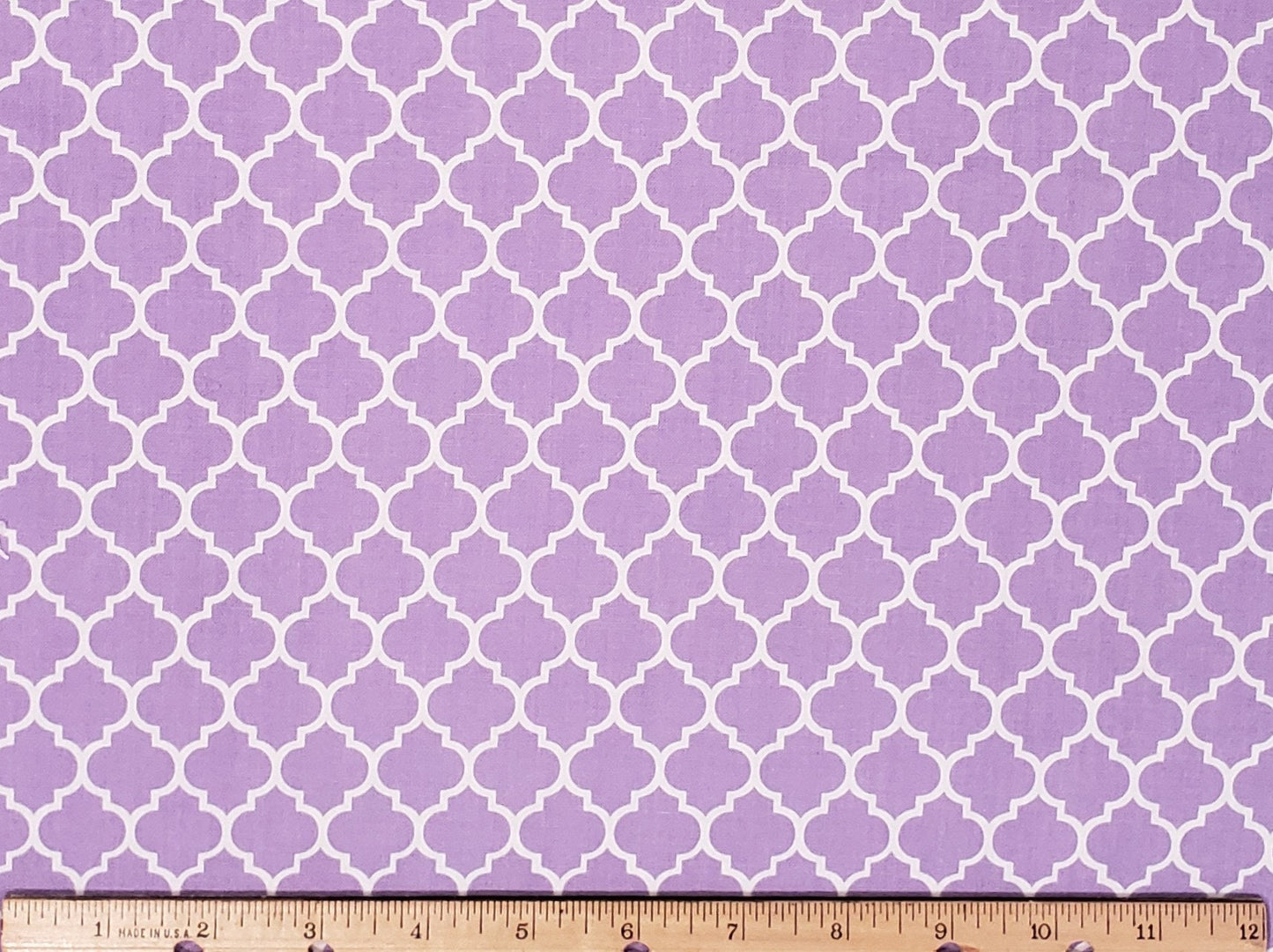 Sugar & Spice Textiles - Lavender and White Lattice Print Fabric