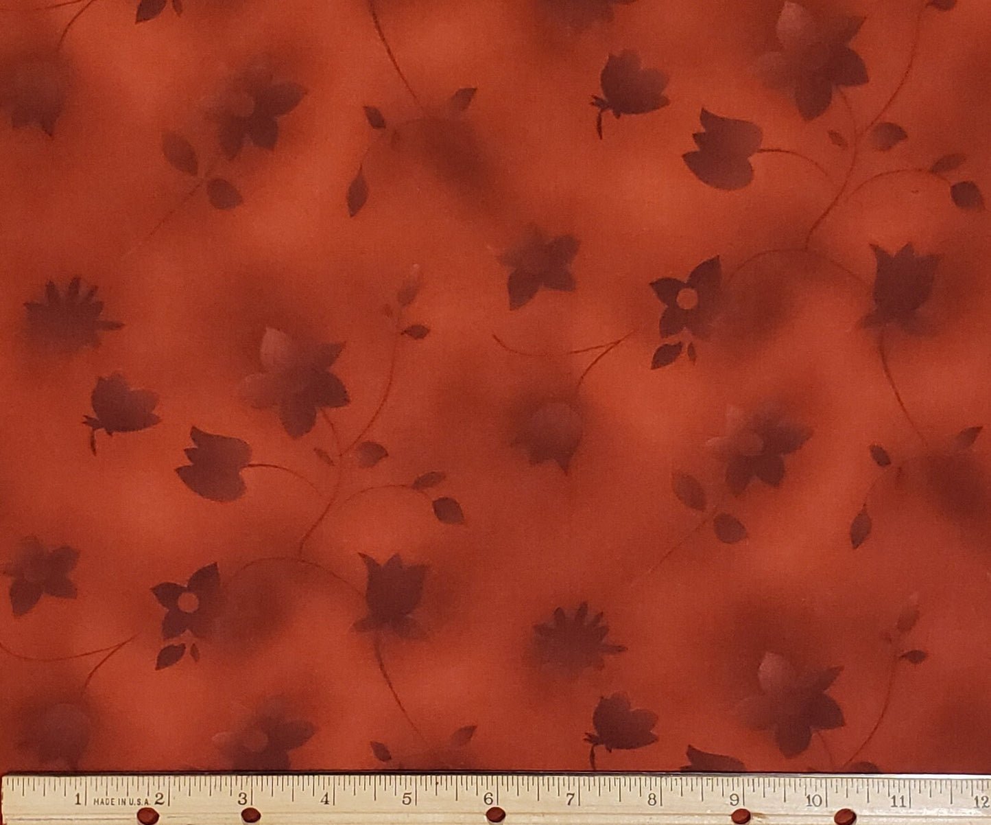 Seattle Bay Fabrics 2007 Design:MADD-01 - Dark Burnt Orange and Barn Red Pattern Fabric