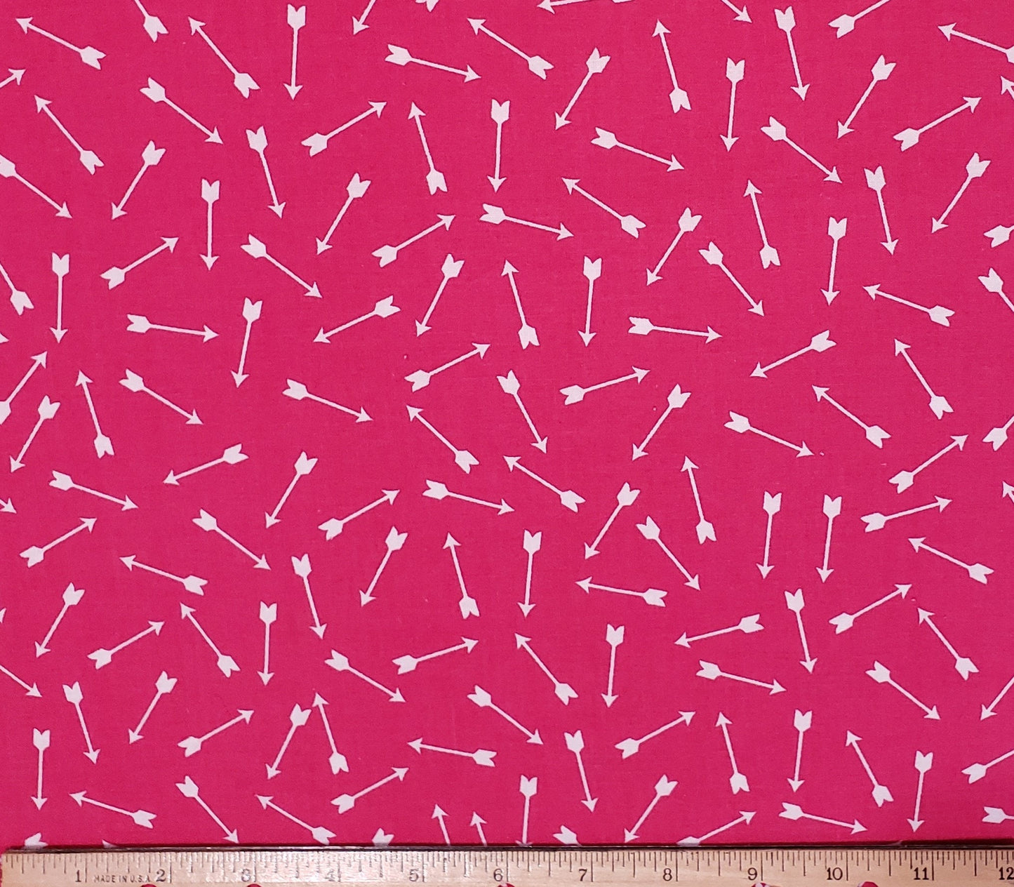 JoAnn Fabric - Berry Fabric / Scattered White Arrows