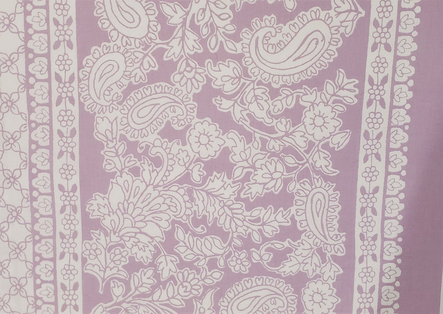 Michael Miller Fabrics Patt# PC6693 Maxine - Pale Purple Paisley Print with Flower Border Print