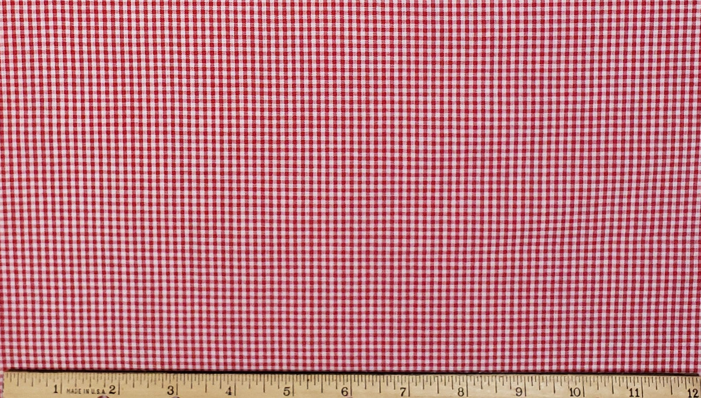 EOB - Gingham Fabric - Red - Selvage to Selvage Print