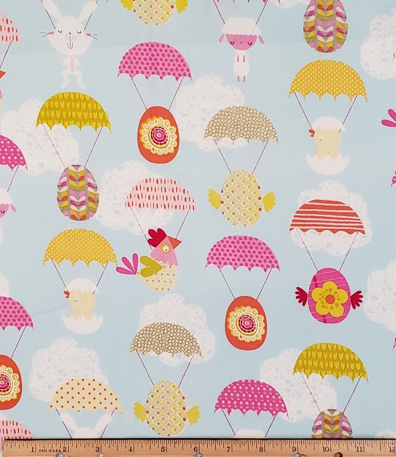 JoAnn Fabric & Craft - Pale Blue Fabric / Easter Parachute Print