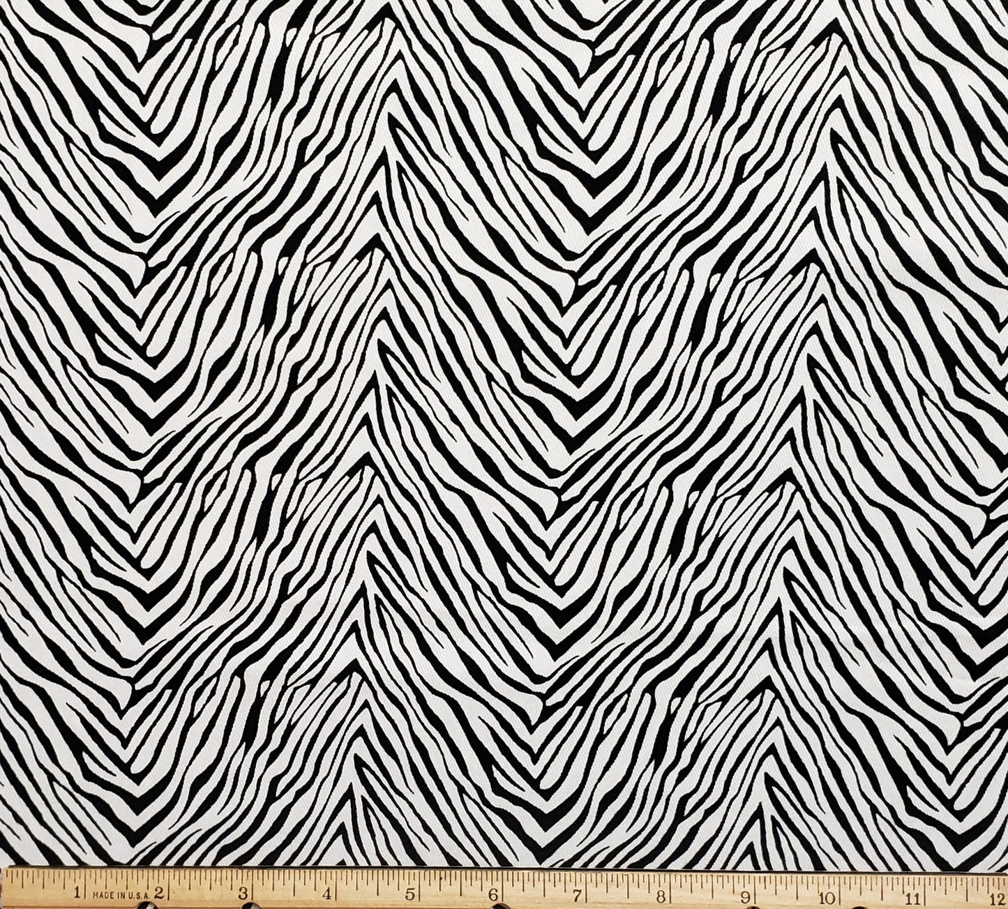 Lightweight Denim  - Black and White Zebra Stripe - 58" WIDE