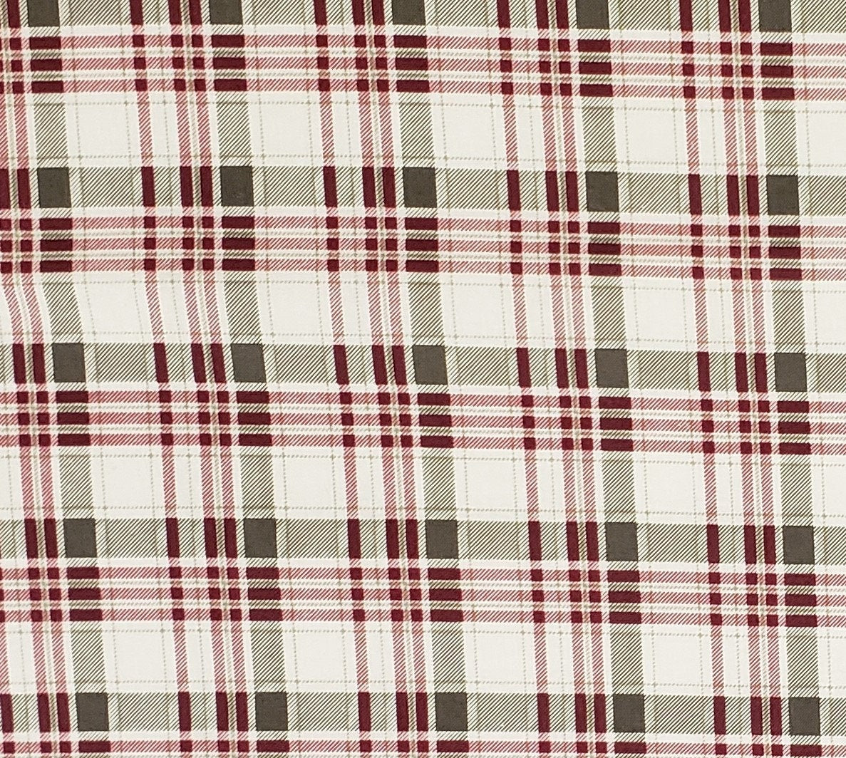 JoAnn Fabric - Made in South Korea - Burgundy and Gray Plaid