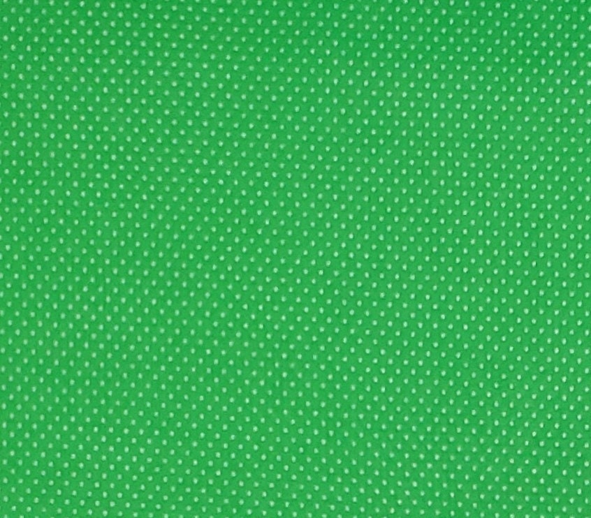 Bright Grass Green Fabric with White Pindots