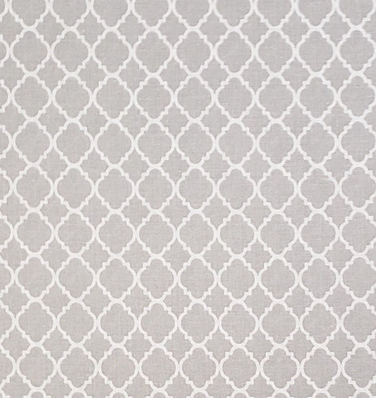 Light Gray Fabric / White Lattice Print