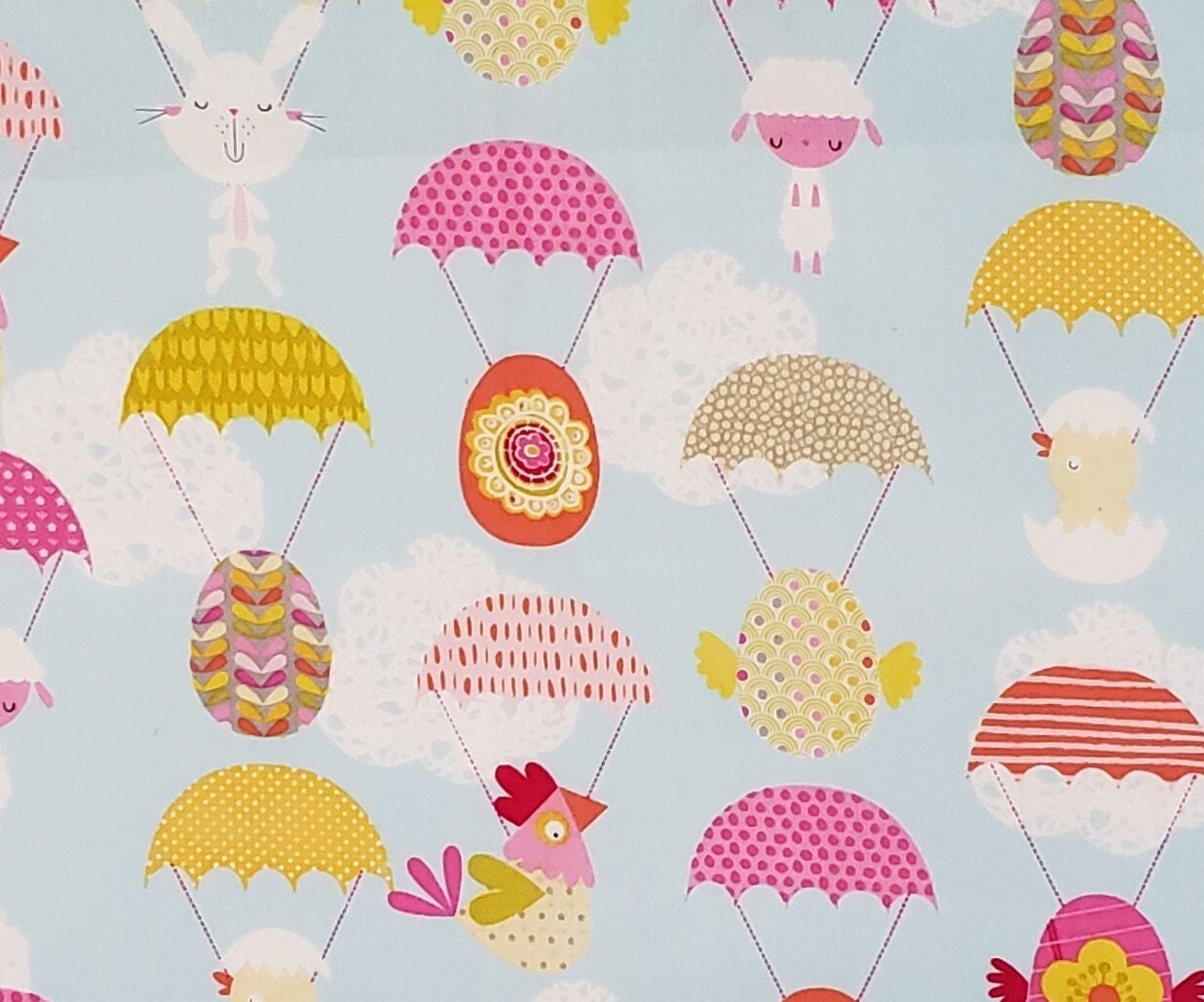 JoAnn Fabric & Craft - Pale Blue Fabric / Easter Parachute Print