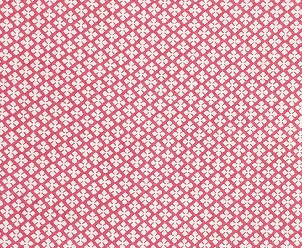 White with Pink Flower Pattern Fabric