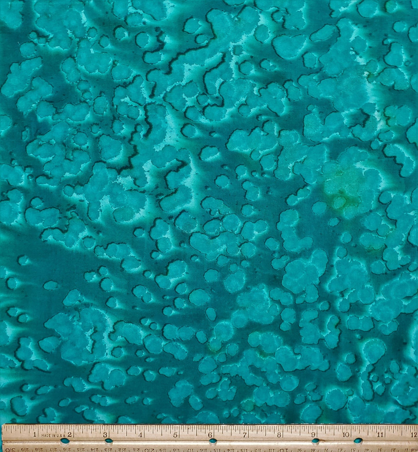 EOB - BATIK - Dark Teal Fabric with Lighter Teal Patterns