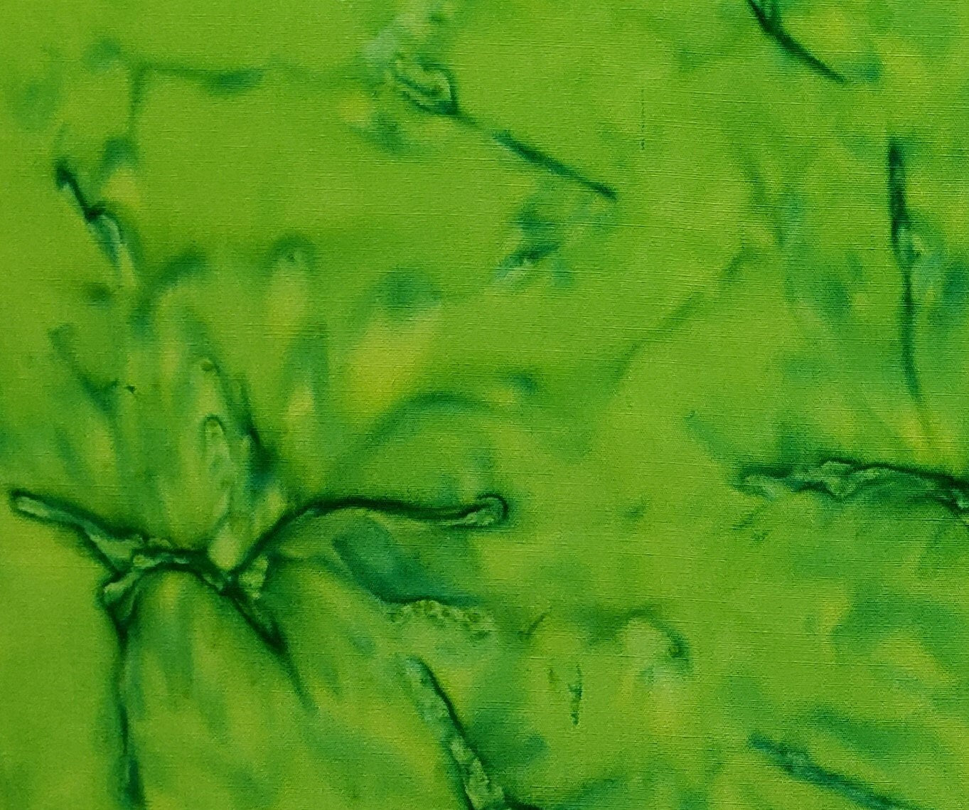 BATIK - Bright Yellow Green Fabric and Darker Green Accents