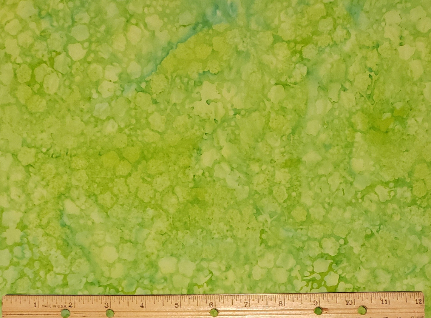 BATIK - Bright Green Tone-on-Tone Watermark Fabric with Blue Veins