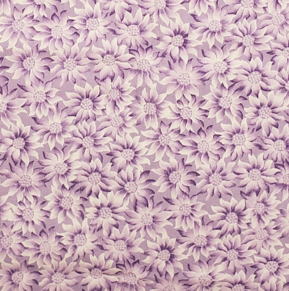 Galaxy Garden by Jason Yenter for In the Beginning Fabrics 2000 - Lavender Fabric with Tone-on-Tone Flower Print