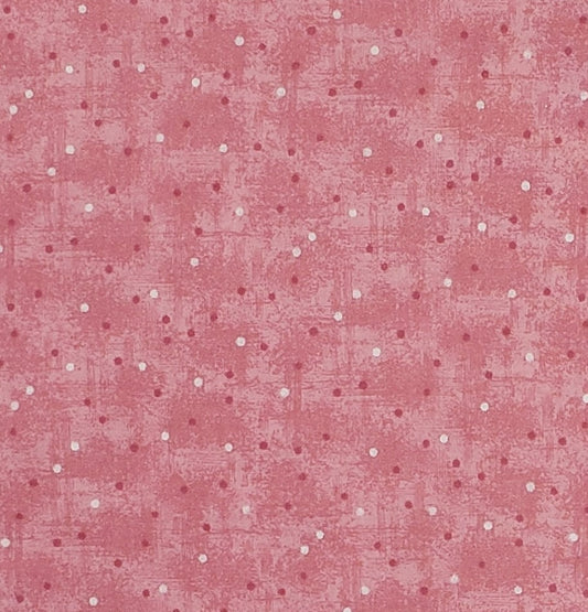 Designed and Produced Exclusively for JoAnn Stores - Pink Brush Stroke Fabric with Dark Pink and White Dots