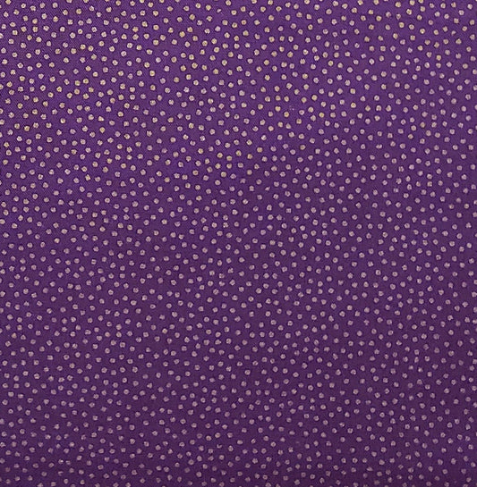 Designed and Produced Exclusively for JoAnn Fabric and Craft Stores - Purple Fabric with Metallic Gold Spots