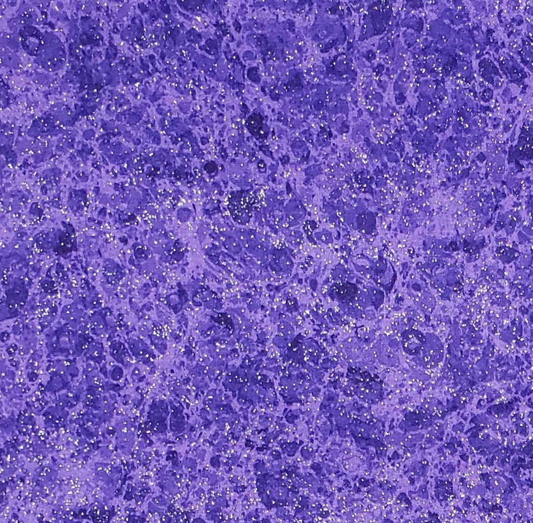 Tone-on-Tone Purple Mottled Fabric with Silver Glitter