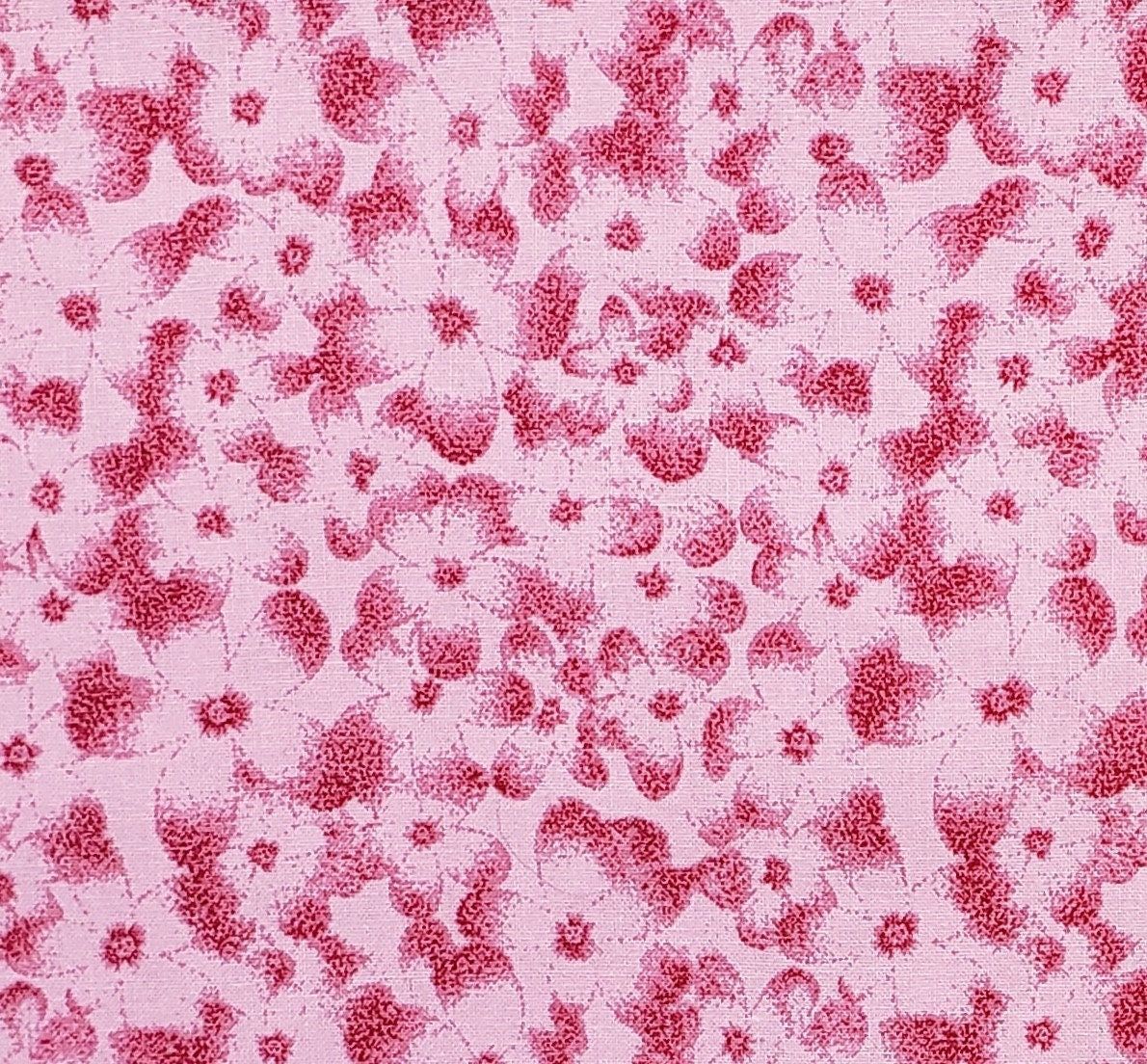 Pink Fabric with Darker Pink Flower Print