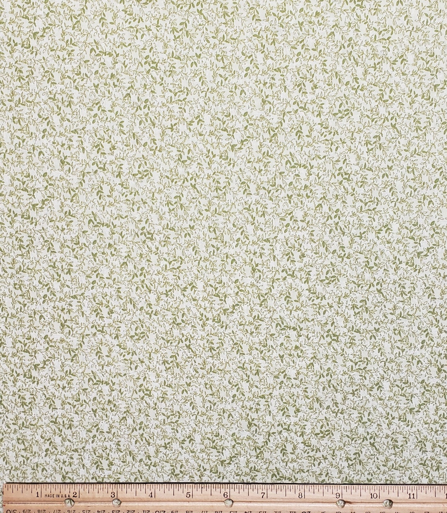 Designed and Produced Exclusively for JoAnn Fabric and Craft Stores - Pale Green Fabric with Tone-on-Tone Vine Print