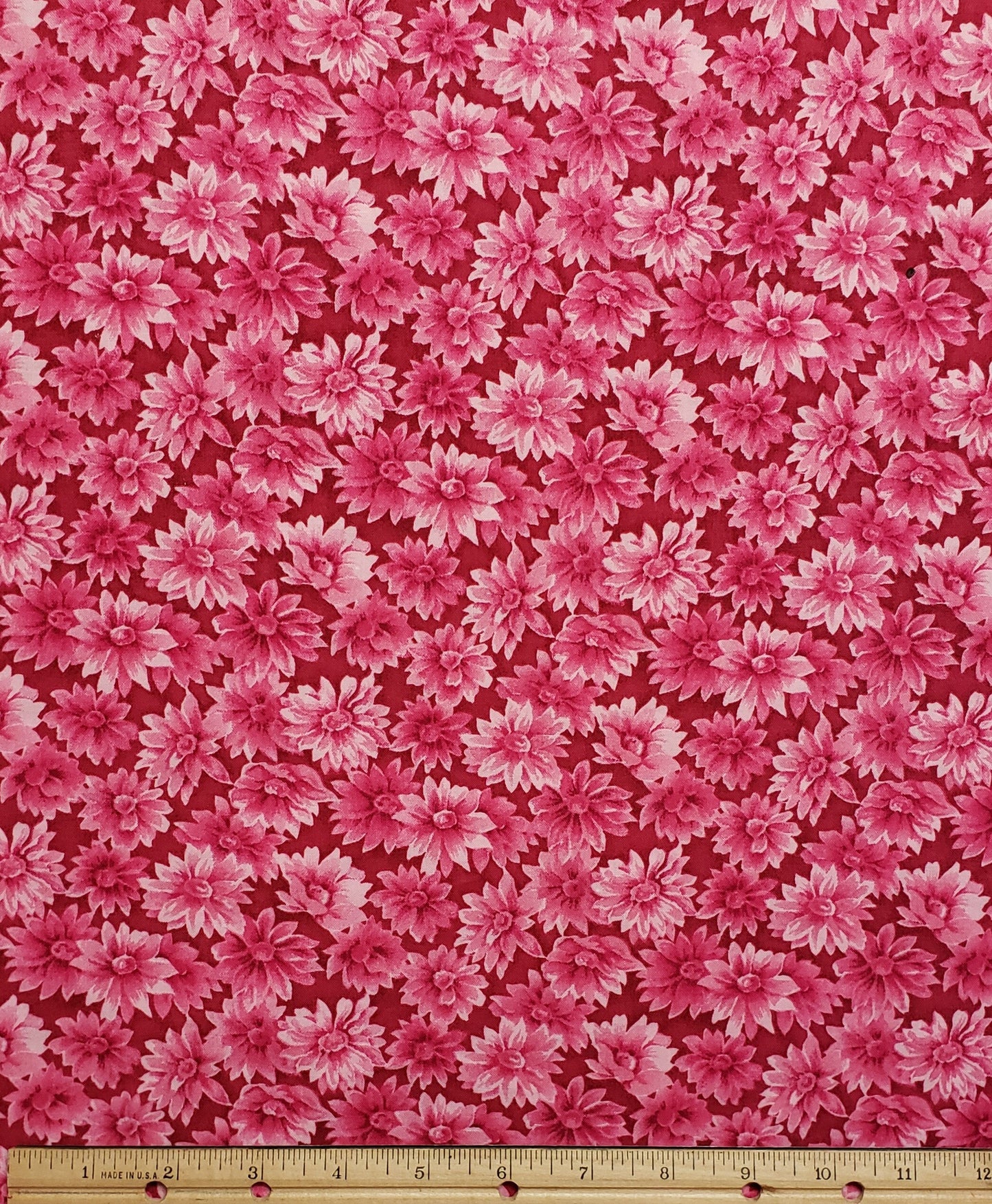 Fabric Traditions 2004 NTT, Inc. - Dark Berry Fabric with Bright Pink Flower Print