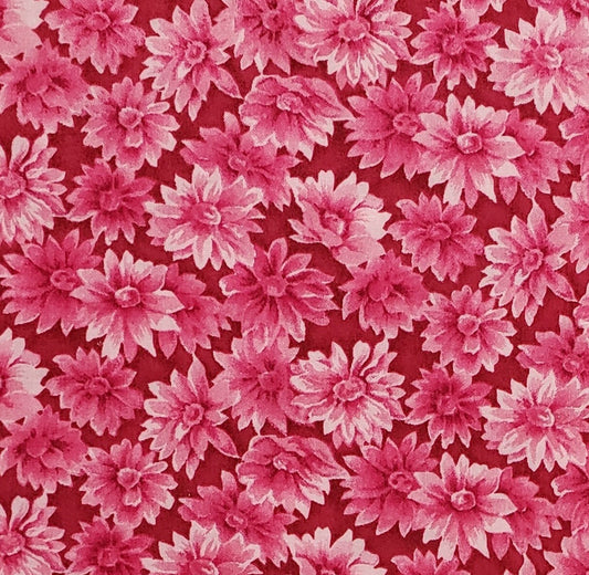 Fabric Traditions 2004 NTT, Inc. - Dark Berry Fabric with Bright Pink Flower Print