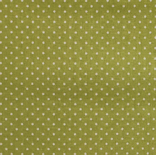 Keepsake Calico Quilt Fabric Exclusive for JoAnn Fabric and Craft Stores - Spring Green Fabric with White Pindot