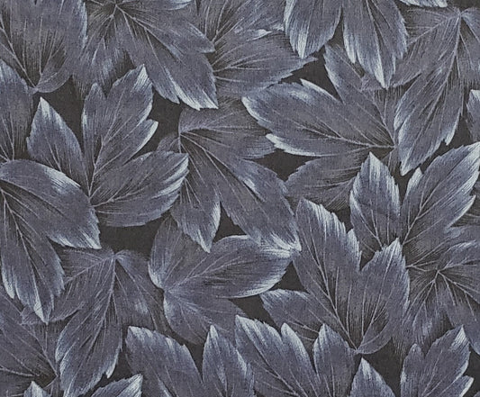 Seattle Bay Fabrics 2003 Design:  KF-762 - Dark Blue Tone-on-Tone Leaf Print Fabric