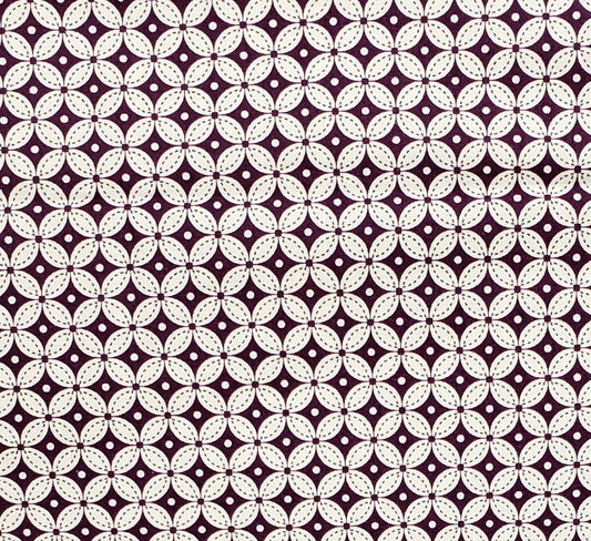 Designed and Produced Exclusively for JoAnn Fabric and Craft Stores - White and Dark Plum Print Fabric