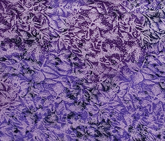 M.E.Hordyszynski for Michael Miller Farbrics LLC D# CM376 Fairy Frost - Dark Purple Tonal Fabric with Silver Frost Leaf Pattern