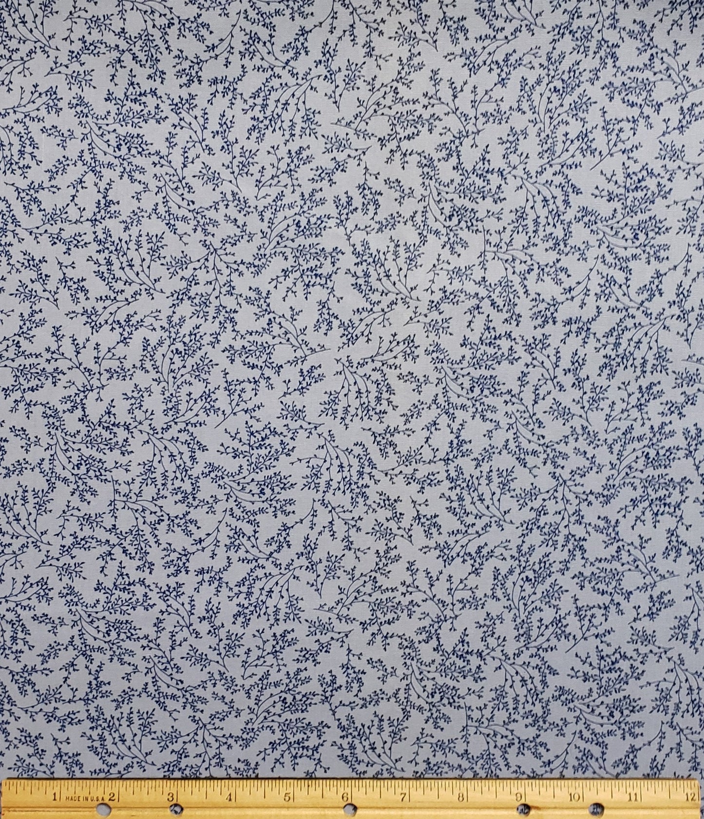 Light Blue Fabric / Dark Blue Vine Print