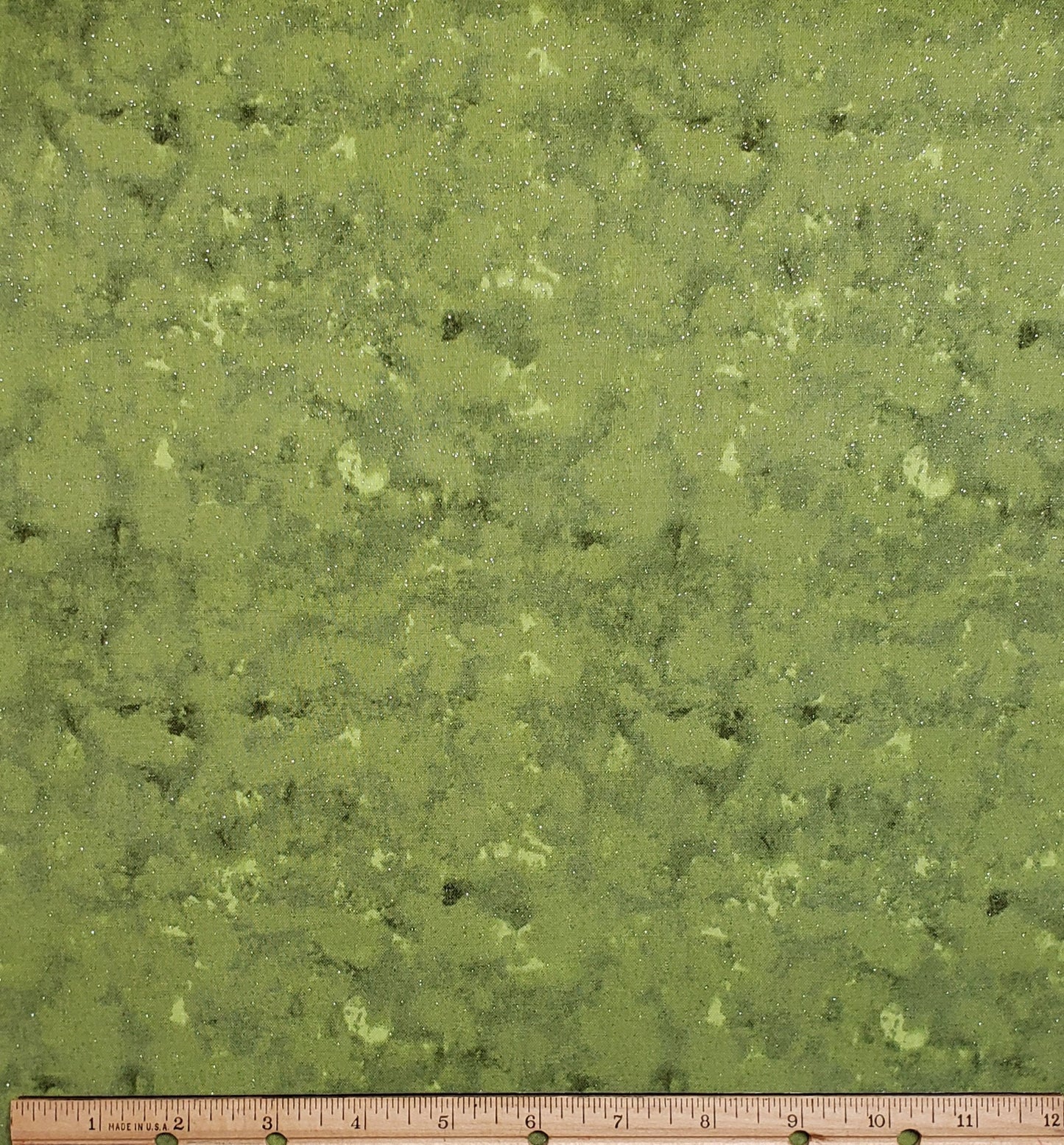 Keepsake Calico Quilt Fabric Designed Exclusively for JoAnn Fabric and Craft Stores - Light Marbled Green Glitter Fabric