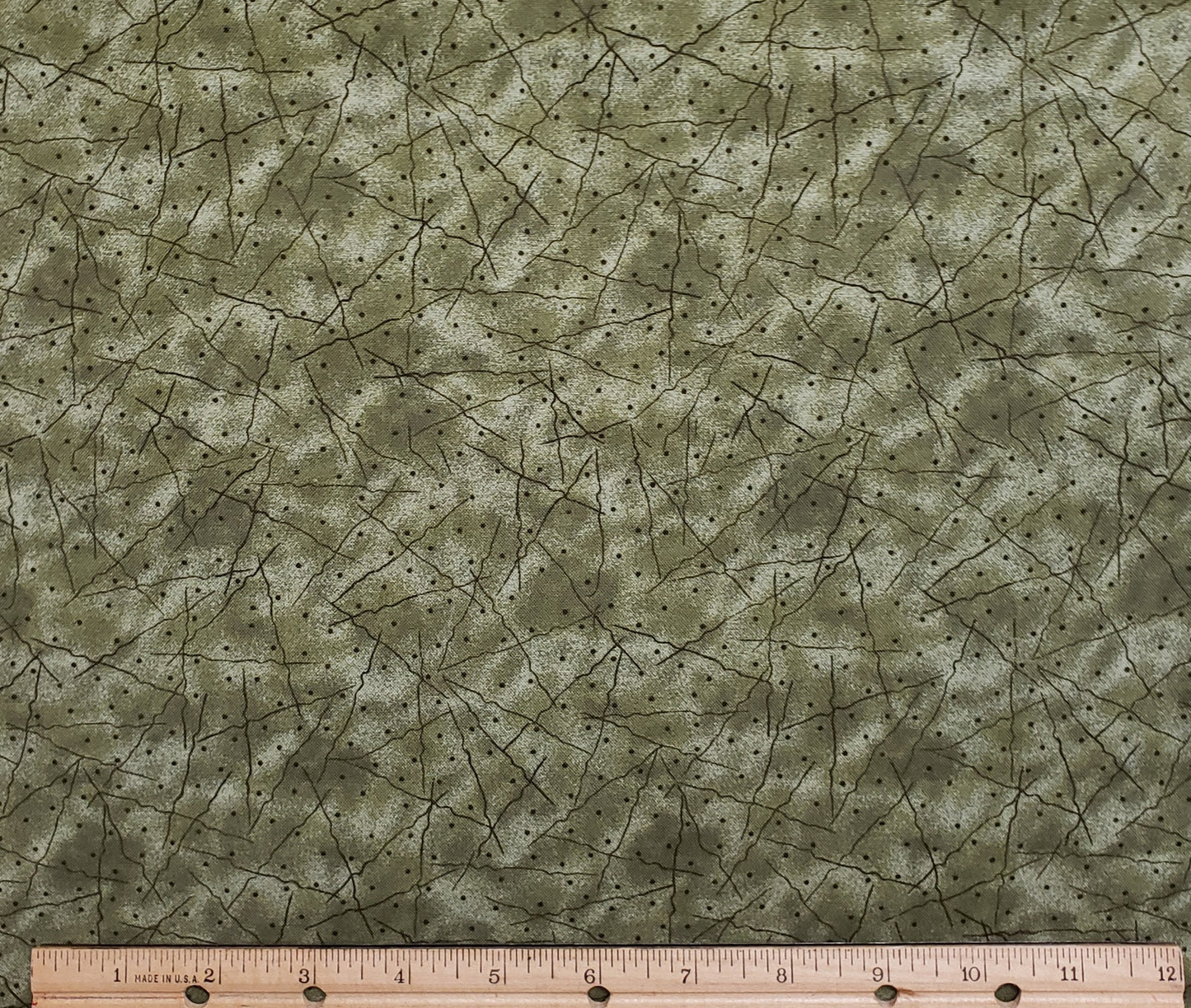 Exclusively for Jo-Ann Stores - Olive Green Tonal Fabric / Dark Brown Lines and Dots