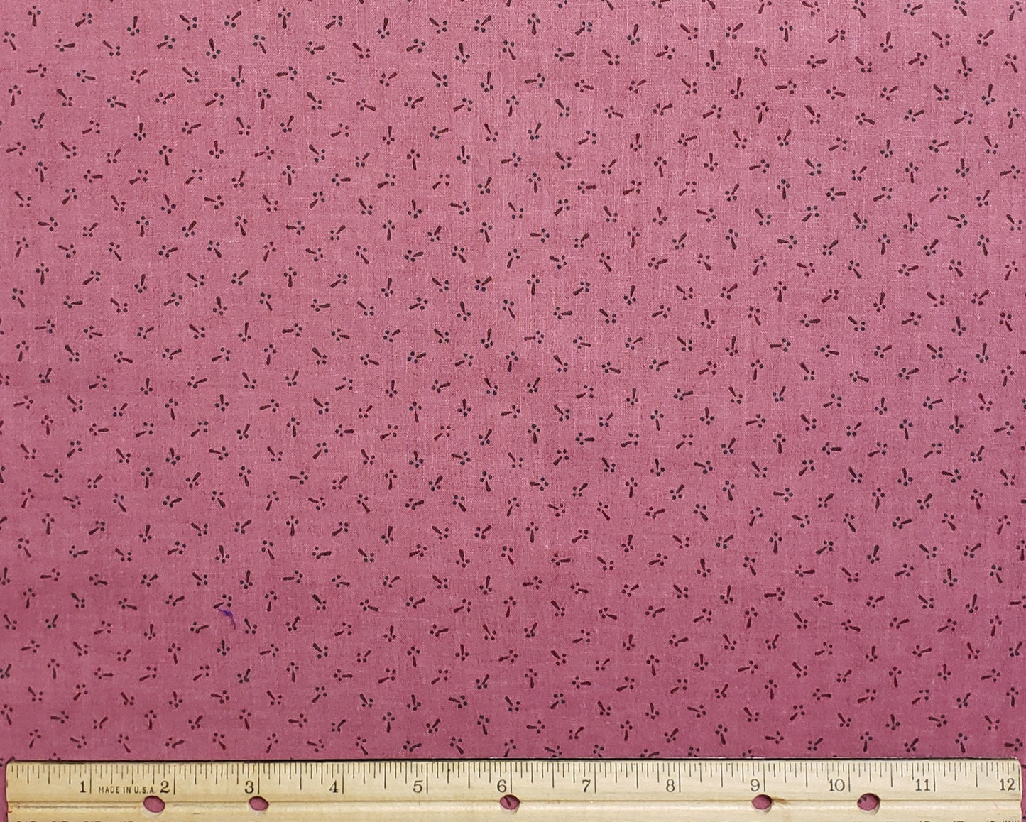 Leslie Beck for VIP Fabrics Cranston Print Works Co. - Dark Dusty Rose Fabric / Dark Green Leaf/Brown Trunk Trees