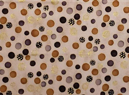 Golden Elements Style #MCS12-33 Designed by STOF - Tan Tonal Fabric / Rust, Plum, Lavender and Gold Metallic Dots