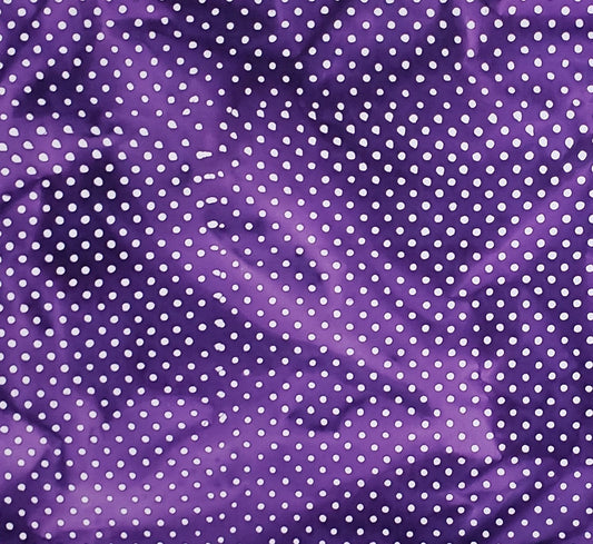 BATIK - Dark and Light Purple Patterned Fabric with White Spots