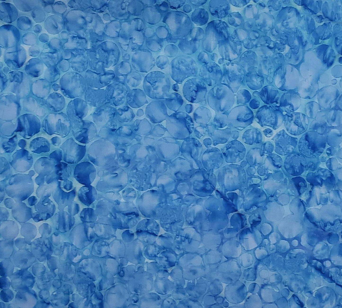 BATIK - Bright Blue Patterned Fabric with "Bubble" Pattern