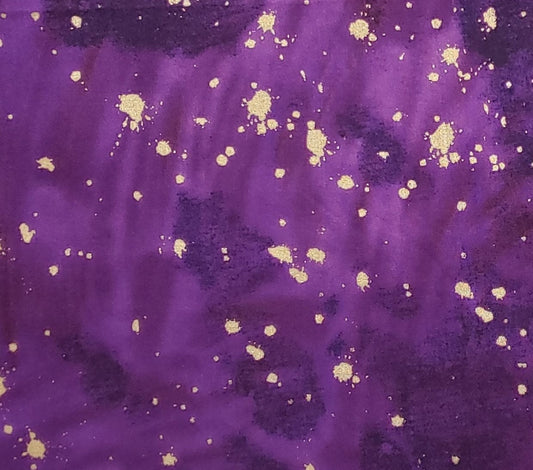 Artisan's Palette #2542 by Ro Gregg Northcott - Purple and Violet Purple Tonal Fabric / Metallic Gold Spatters