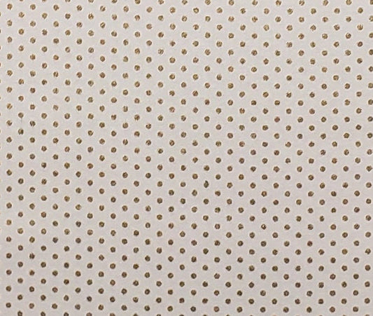 Designed and Produced Exclusively for JoAnn Fabric and Craft Stores - Cream Fabric / Gold Metallic Dots