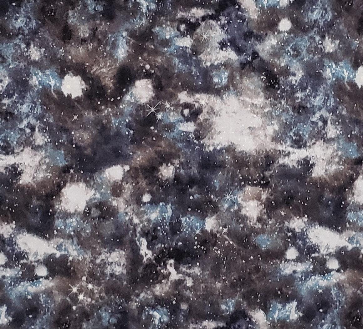 Designed and Produced Exclusively for JoAnn Fabric and Craft Stores - Black, Tan, Cream "Sky" Fabric / White Starbursts