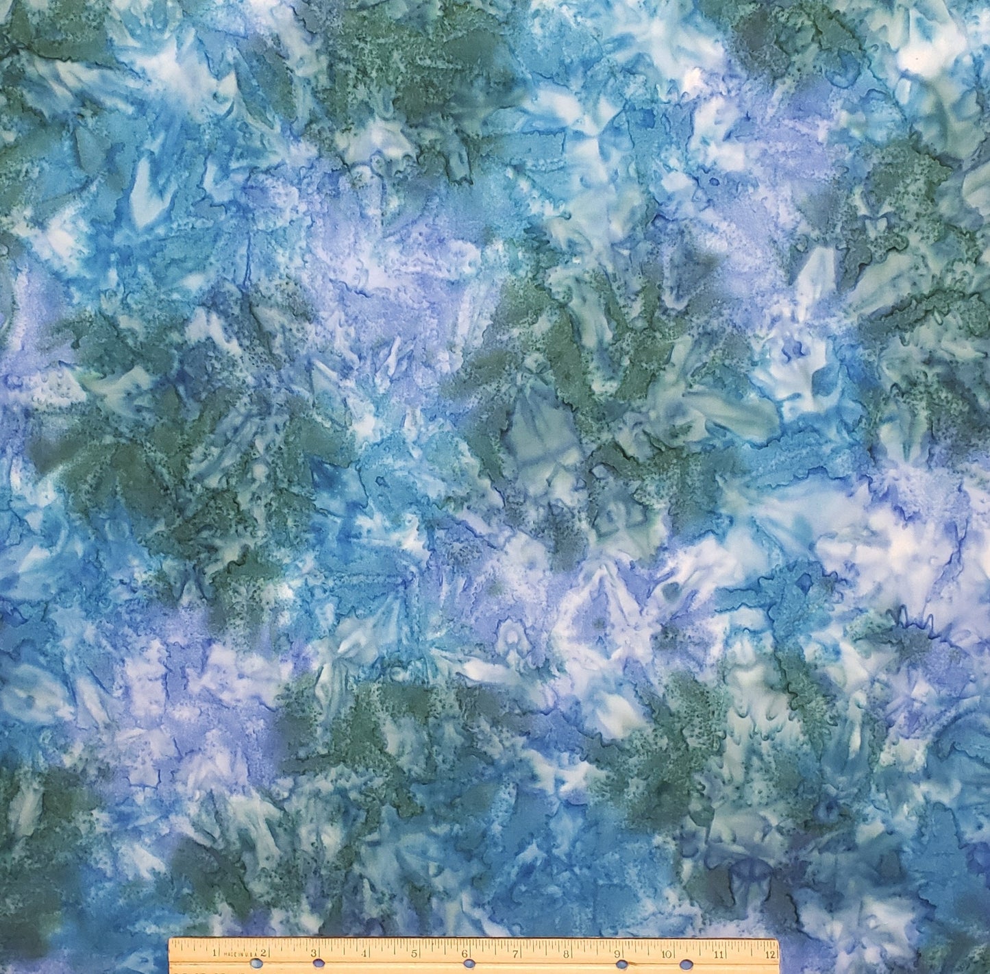 BATIK - Medium Blue / Light Blue / Green Fabric