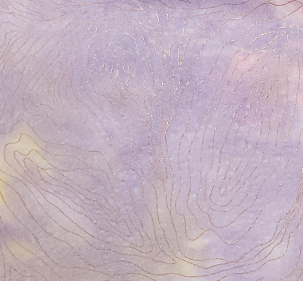 BATIK - Lavender / Pink / Yellow Fabric / Gold Metallic Pattern