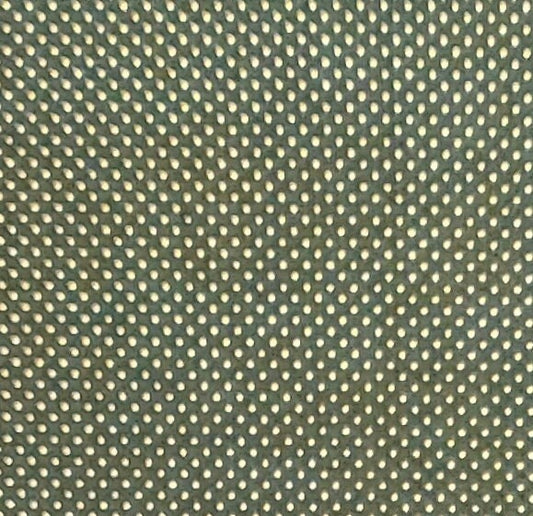 939 Metallic Dot The Henley Studio Makower UK - Dark Green Fabric / Gold Metallic Pindot