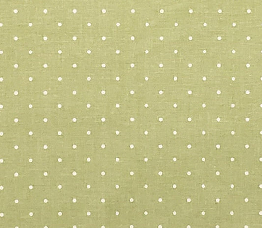 Spring Green Fabric / White Pindot - Selvage to Selvage Print