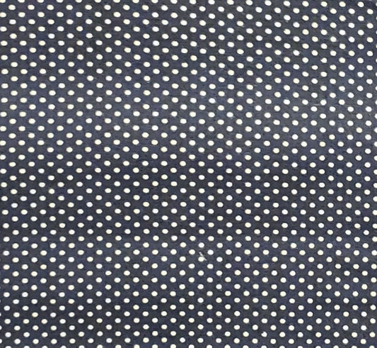 Dark Blue Fabric / White Pindot - Selvage to Selvage Print