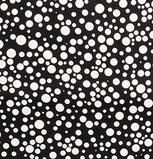 Designed and Produced Exclusively for JoAnn Fabric and Craft Stores - Black Fabric / Multi-Size White Dots