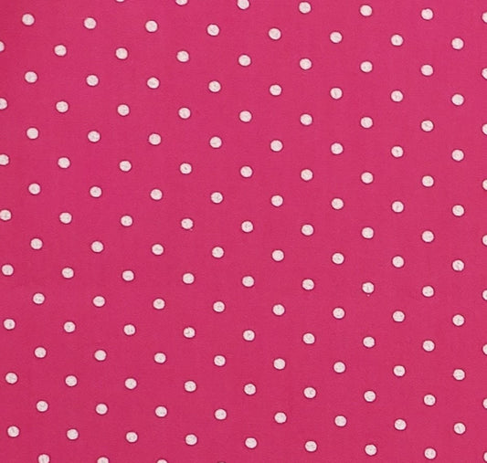 Pink Polka Dot Fabric - Selvage to Selvage Print