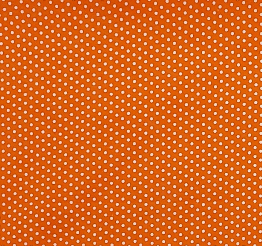 EOB - Orange Fabric / White Pin Dot - Selvage to Selvage Print